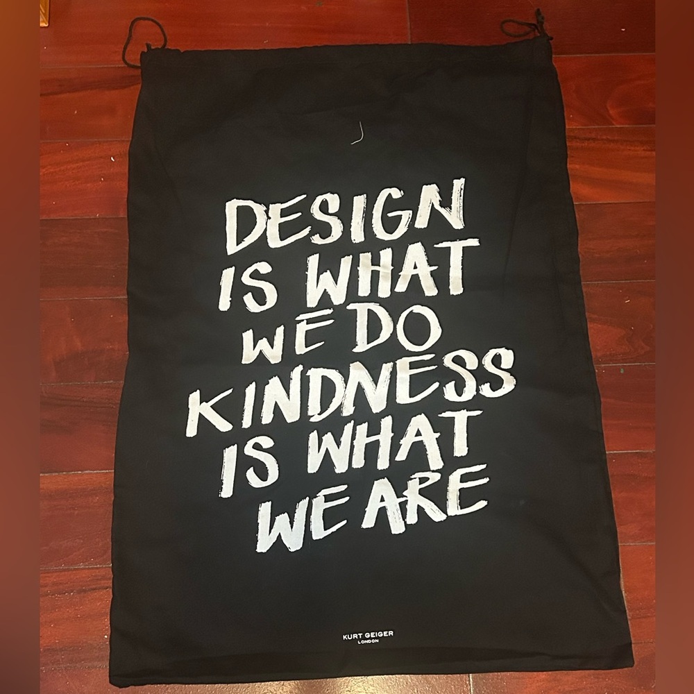 Kurt Geiger XL Black Drawstring Dust Bag